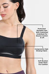 Zelocity High Impact Quick Dry Padded Sports Bra - Jet Black — thumbnail 7